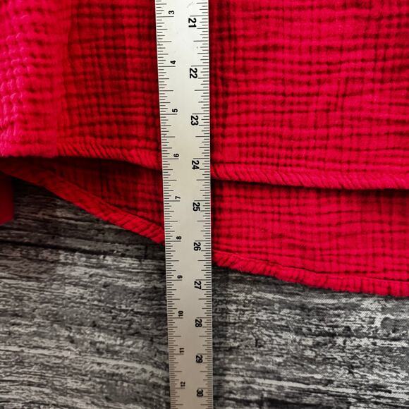 Mote Long Sleeve 3 Button V-Neck Gauze Light Weight Tunic Top Women Size Large - Picture 6 of 6